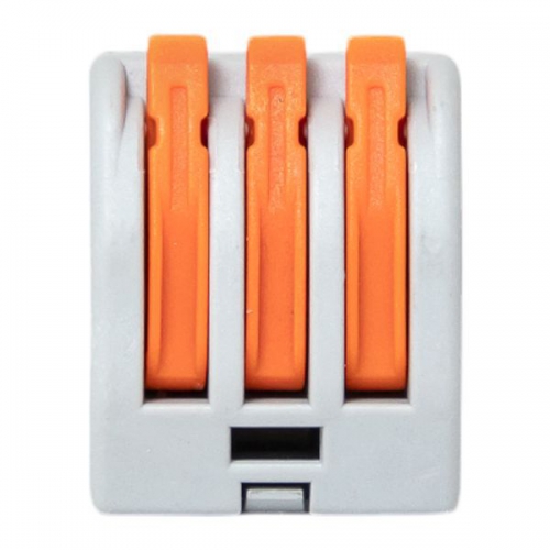 Клемма строительно-монтажная СМК 222-413 3-проводная 0.08-2.5кв.мм с рычагом (уп.100шт) PROxima EKF plc-smk-413 plc-smk-413