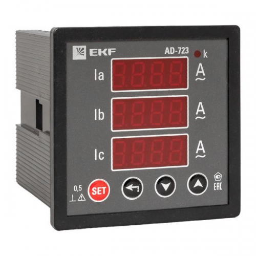 Амперметр цифровой AD-723 3ф на панель 72х72 EKF ad-723 ad-723