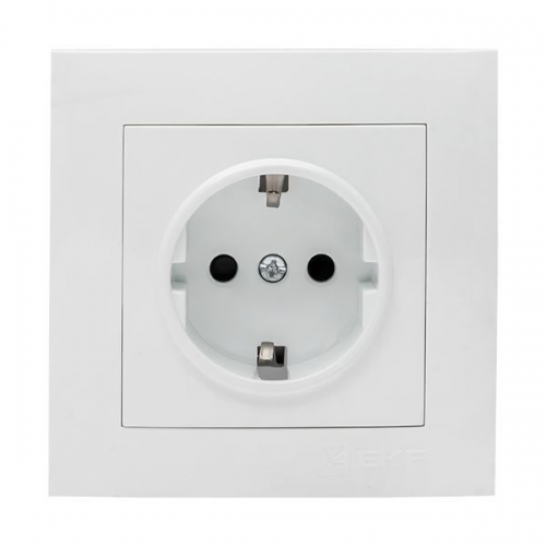 Розетка 1-м СП Валенсия 16А IP20 с заземл. защ. шторки бел. PROxima EKF EWR16-028-10 EWR16-028-10