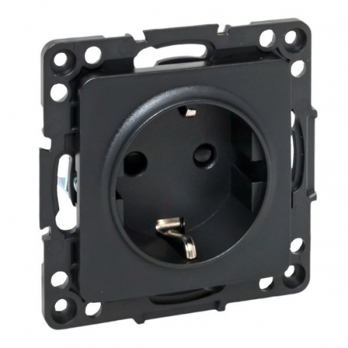 Розетка 1-м СП Стокгольм 16А IP20 с заземл. защ. шторки механизм черн. PROxima EKF EZR16-028-10 EZR16-028-10