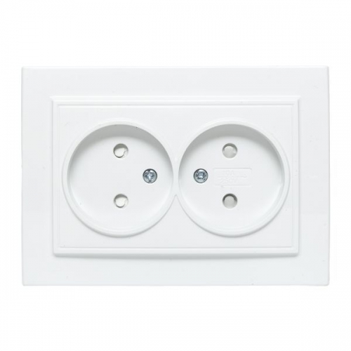 Розетка 2-м СП Минск 10А IP20 без заземл. защ. шторки бел. Basic EKF ERR10-102-100 ERR10-102-100