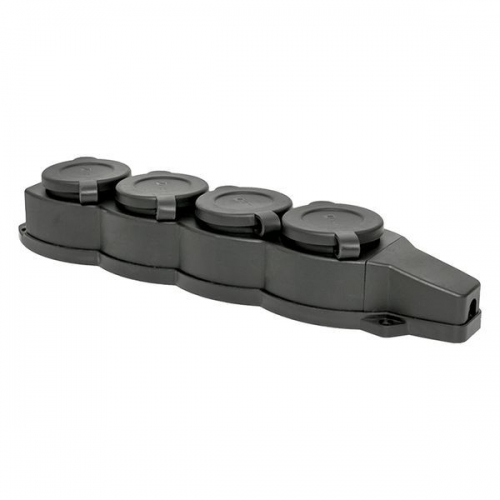 Розетка 4-м 16А IP44 2P+PE 230В с защ. крышками каучук Basic EKF RPS-020-16-230-44 RPS-020-16-230-44