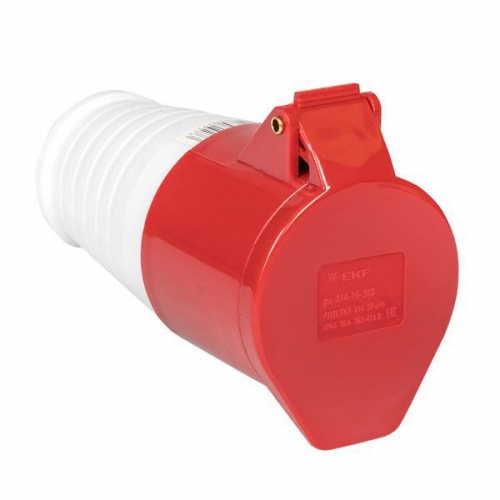 Розетка кабельная 16А 380В 3P+E IP44 EKF (214) ps-214-16-380 ps-214-16-380