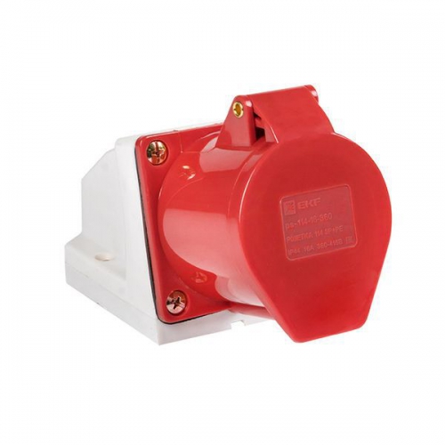 Розетка наруж. уст. 16А 380В 3P+E IP44 EKF (114) ps-114-16-380 ps-114-16-380