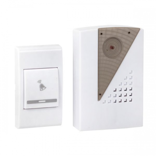 Звонок беспроводной 36 мелод. 80м с индик. на батарейках 004 2х1.5В АA бел.-сер. Basic EKF DBB-A-004 DBB-A-004