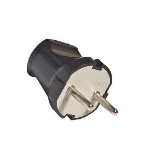 Вилка электрич. без заземл. черн. 6А 250В (еврослот) UNIVersal А0113 А0113
