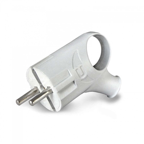 Вилка электрич. с заземл. угл. с ушком бел. 16А 250В (еврослот) UNIVersal А112 А112