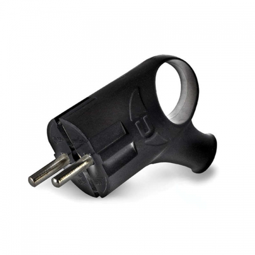 Вилка электрич. с заземл. угл. с ушком черн. 16А 250В (еврослот) UNIVersal А0112 А0112