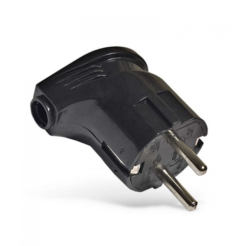 Вилка электрич. с заземл. угл. черн. 16А 250В (еврослот) UNIVersal А0105 А0105