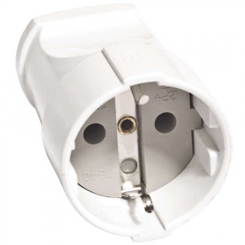 Штепсель с заземл. бел. 16А 250В (еврослот) UNIVersal А102 А102