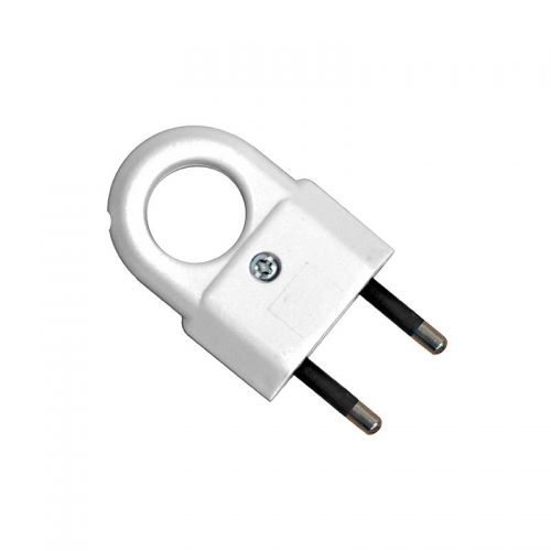 Вилка электрическая 6А 250В плоская с ушком без. заземл. бел. (еврослот) UNIVersal А103 А103