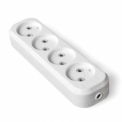 Колодка удлинителя 4-м АВС-пл. без заземл. UNIVersal E204 E204