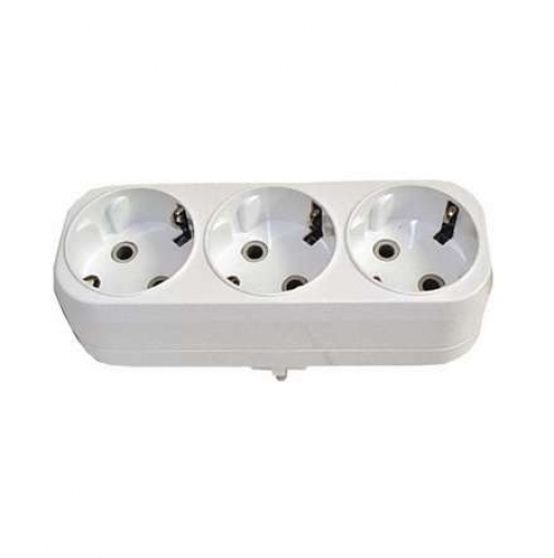 Разветвитель 3 гнезда с заземл. плоский 16А UNIVersal А303 А303