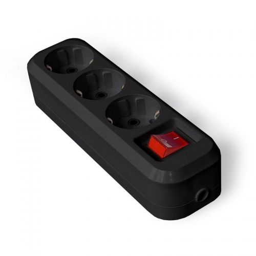 Колодка удлинителя 3-м с заземл. с выкл. АБС-пластик черн. UNIVersal 1310 1310
