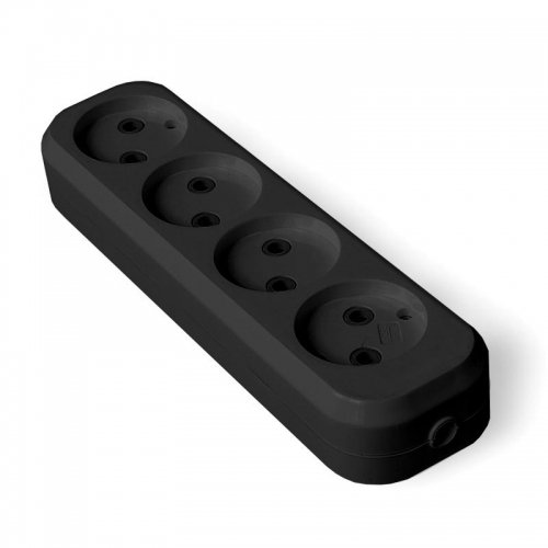 Колодка удлинителя 4-м без заземл. АБС-пластик черн. UNIVersal 1326 1326