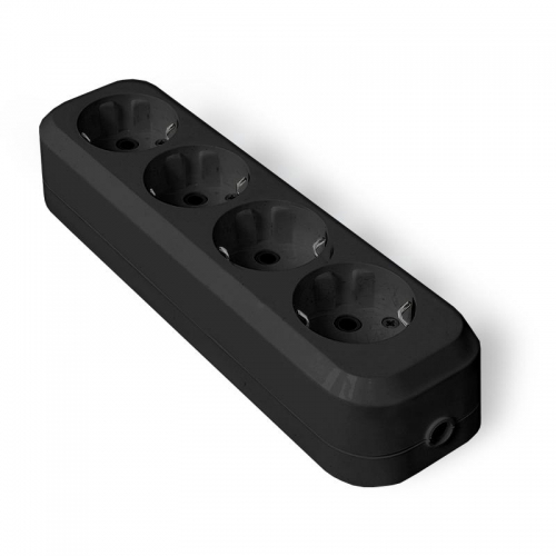 Колодка удлинителя 4-м с заземл. АБС-пластик черн. UNIVersal 1401 1401