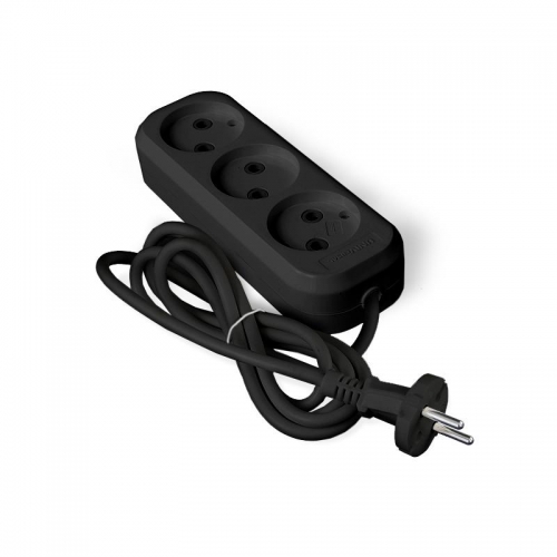Удлинитель 3х2м без заземл. 6А IP20 У6-639М ПВС 2х0.75 черн. UNIVersal 2004 2004