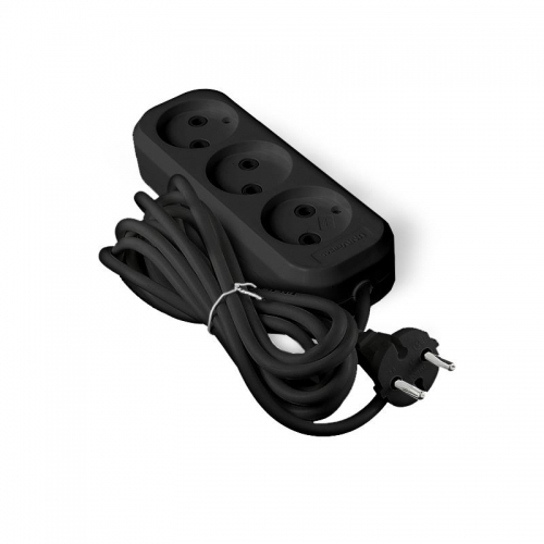 Удлинитель 3х3м без заземл. 6А IP20 У6-639М ПВС 2х0.75 черн. UNIVersal 2005 2005