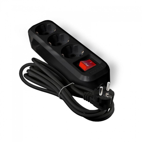 Удлинитель 3х3м с заземл. 16А IP20 S-303 ПВС 3х1 с выкл. черн. UNIVersal 2020 2020