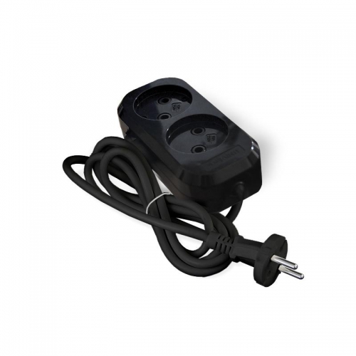 Удлинитель 2х2м без заземл. 10А IP20 Е-202 ПВС 2х0.75 АБС-пластик черн. UNIVersal 2103 2103