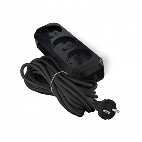 Удлинитель 3х5м без заземл. 10А IP20 Е-202 ПВС 2х0.75 АБС-пластик черн. UNIVersal 2166 2166