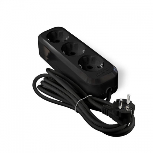 Удлинитель 3х2м с заземл. 16А IP20 Е-303 ПВС 3х1 АБС-пластик черн. UNIVersal 2180 2180