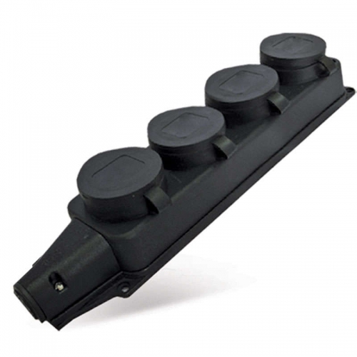 Колодка 4-м однофазная с заглушками (каучук) UNIVersal 1029 1029