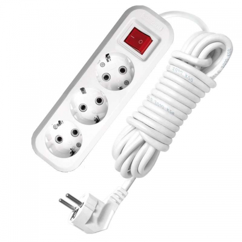Удлинитель 3х7м с заземл. 10А IP20 S-303 ПВС 3х1 с выкл. UNIVersal 9631988 9631988