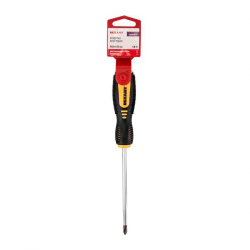 Отвертка крестовая PH 2х125мм двухкомпонентная рукоятка Rexant 12-4728 12-4728