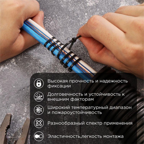 Хомут кабельный 2.5х100 нейл. черн. (уп.100шт) Rexant 07-0101 07-0101