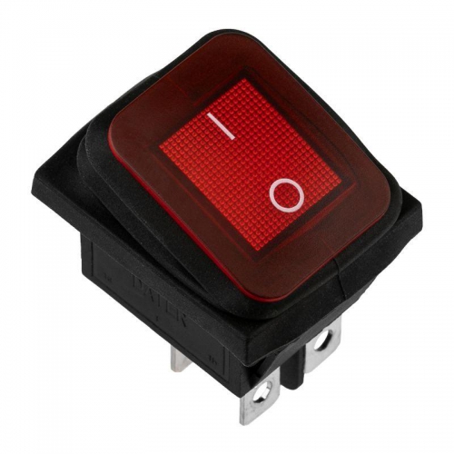 Выключатель клавишный 250В 15А (4с) ON-OFF красн. с подсветкой ВЛАГОЗАЩИТА (RWB-507) блист. Rexant 06-0307-C 06-0307-C