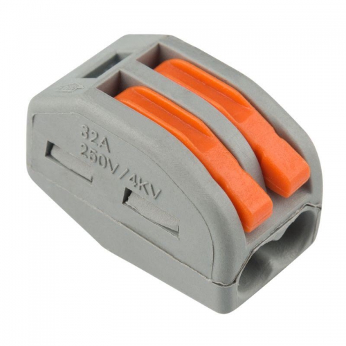 Клемма универсальная многоразовая 222-412 2-проводная 0.08-2.5(4)кв.мм (уп.50шт) Rexant 07-5252-4 07-5252-4