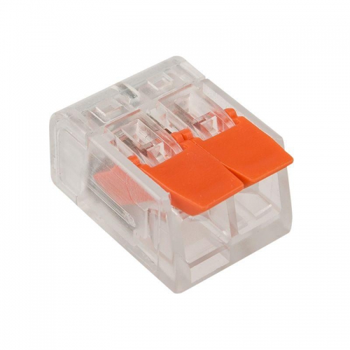 Клемма компактная многоразовая 221-412 2-проводная 0.14-4.0кв.мм (уп.50шт) Rexant 07-5202 07-5202