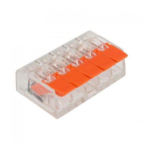 Клемма компактная многоразовая 221-415 5-проводная 0.14-4.0кв.мм (уп.40шт) Rexant 07-5205 07-5205