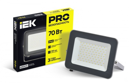 Прожектор СДО 07-70 светодиодный IP65 сер. ИЭК LPDO701-70-K03 LPDO701-70-K03