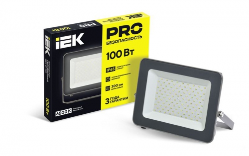 Прожектор СДО 07-100 светодиодный IP65 сер. ИЭК LPDO701-100-K03 LPDO701-100-K03
