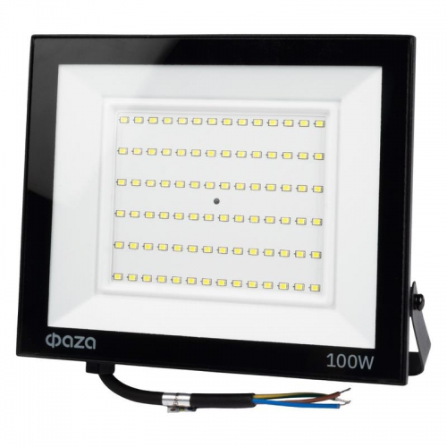 Прожектор светодиодный СДО-20 100Вт 6500К IP65 230В BL ДО прозр. закален. стекло ФАZА 5047341 5047341