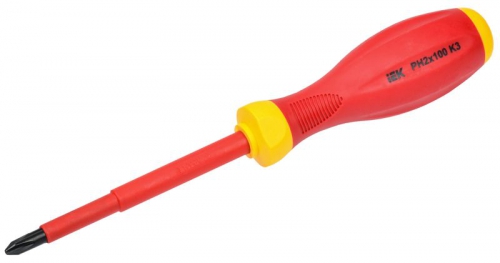 Отвертка диэлектрическая крестовая PH2х100 K3 1000В ARMA2L 3 IEK A2L3-SC30-K3-PH-20-100 A2L3-SC30-K3-PH-20-100