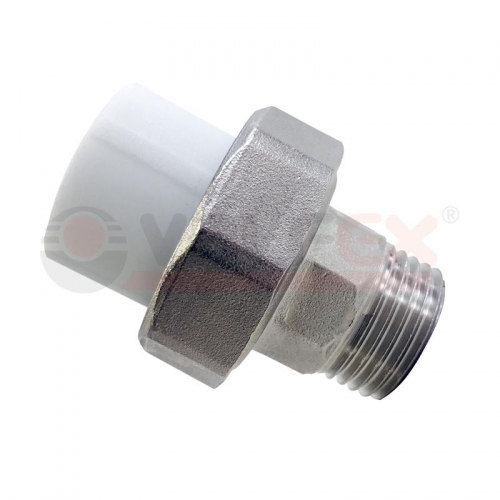 Муфта усиленная комб. разъем. (американка) с наружной резьбой 25х3/4дюйм (60/15) бел. VALFEX 10156020У 10156020У