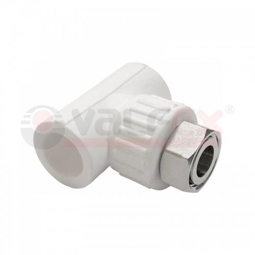 Тройник комбинированный с накидной гайкой 25х1дюймх25 (60/15) бел. VALFEX 10140125 10140125