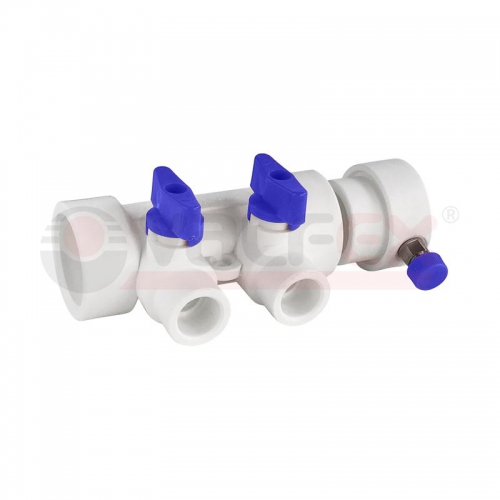 Коллектор PPR с отсечными син. кранами и воздух-ком 40х20 7 выходов (20/1) бел. K VALFEX 111134007 111134007