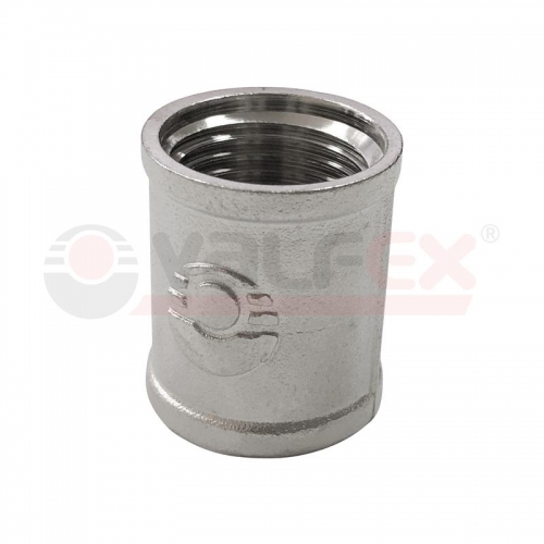 Муфта никелированная соединительная ВР-ВР 1дюйм (80/10) VALFEX VF.170.N.100 VF.170.N.100