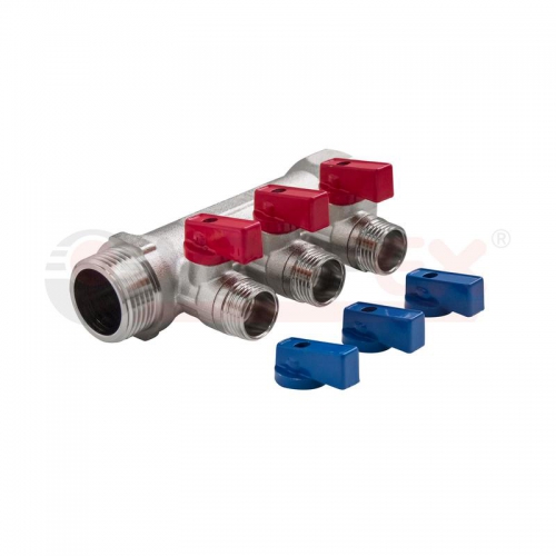 Коллектор с отсекающими кранами 3/4дюймх3вых. 1/2дюйм нар. (28) К VALFEX VF.580.N.0503 VF.580.N.0503