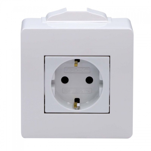 Коробка 1-м ОП PDD-N60 16А IP00 с заземл. с силовой роз. BRAVA 2мод. бел. DKC 10482 10482