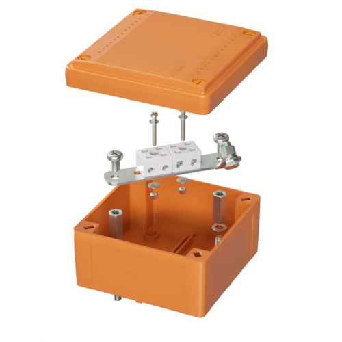 Коробка ответвительная FS 100х100х50мм 4р 450В 6А 4кв.мм с гладкими стенками и клеммн. IP56 пластик. DKC FSB10404 FSB10404