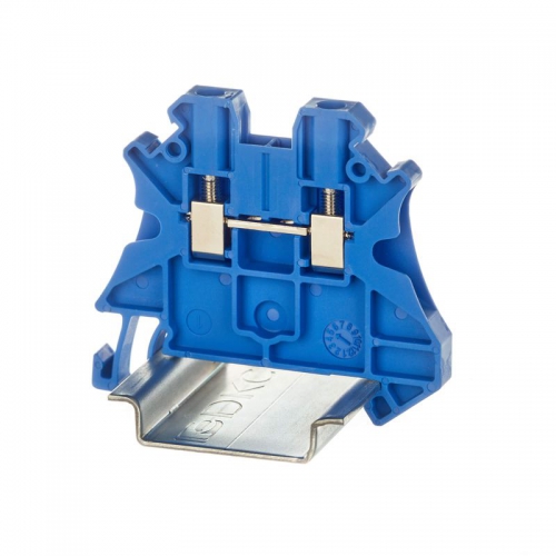 Клемма проходная винтовой зажим 2 точки подключения 2.5кв.мм син. DKC TUR-2.5-BU TUR-2.5-BU