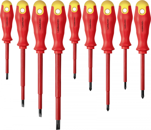 Набор отверток диэлектрических OHT-Otd01-H9 (9шт) ОНЛАЙТ 90561 90561