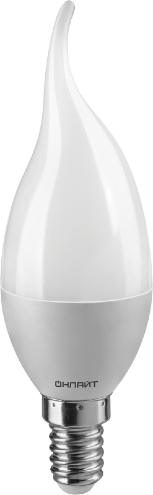 Лампа светодиодная 61 131 OLL-FC37-6-230-6.5K-E14-FR 6Вт свеча на ветру 6500К холод. бел. E14 480лм 220-240В ОНЛАЙТ 61131 61131