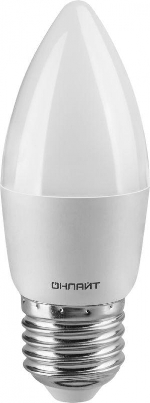 Лампа светодиодная 61 130 OLL-C37-8-230-6.5K-E27-FR 8Вт ОНЛАЙТ 61130 61130