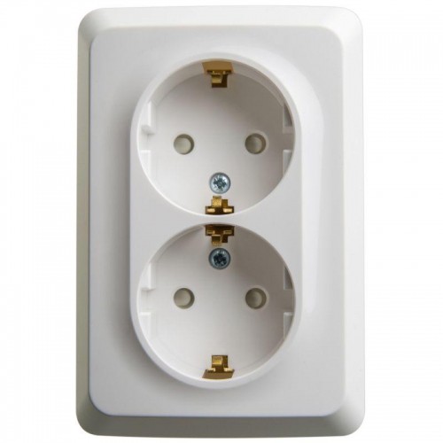 Розетка угловая 2-м ОП Этюд 16А IP20 250В с заземл. защ. шторки бел. SE PA16-108B PA16-108B